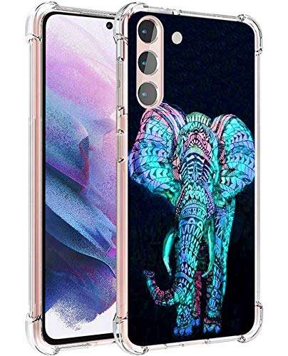 Ecute Clear Slim Protection [Air Armor Designed] Case Cover Compatible with Samsung Galaxy S21 6.2 inch 2021 Released (Not for S21FE,S21+Plus,S21 Ultra) - Moon Dolphin (Galaxy Elephant) 1