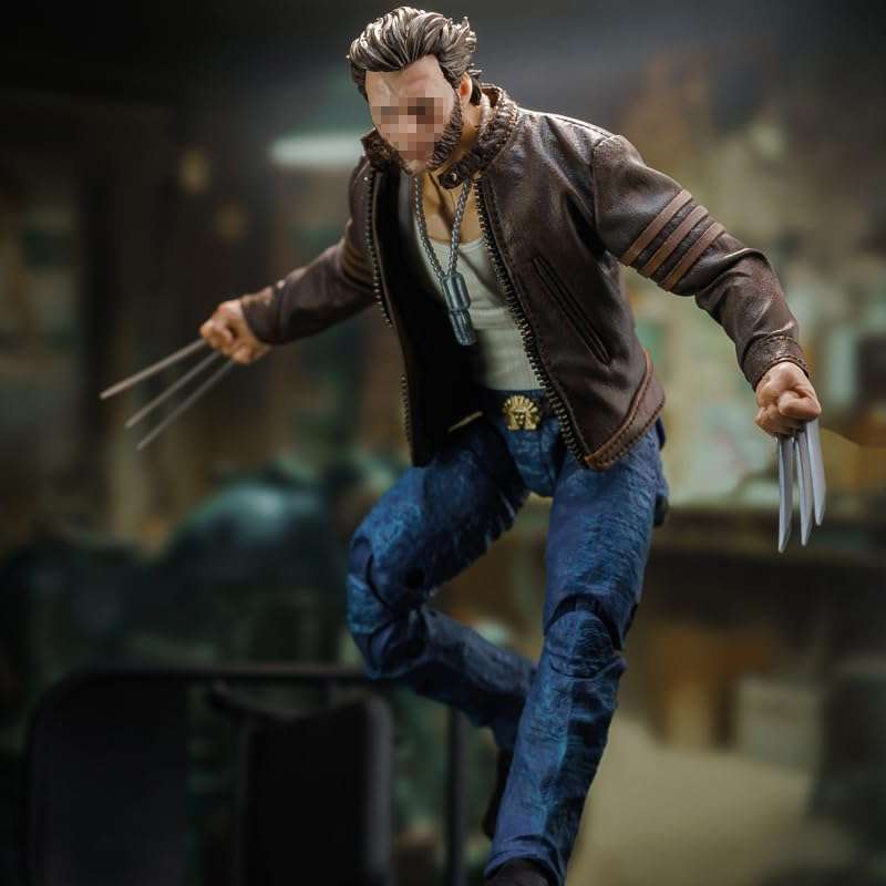 LINZHEAXY 1/12 Action Figure Colthes,Leather Jacket for 6" Male Action Figures,1:12 sacle clothing,Wolverine Jacket.(Style B-old crafted design) 6