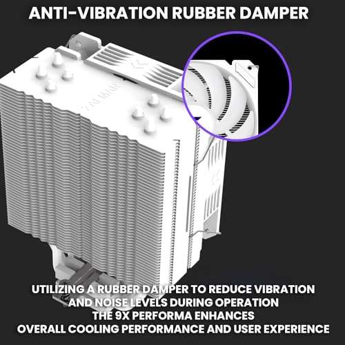 Zalman CNPS9X Performa ARGB CPU Air Cooler Fan, 180W TDP, AMD AM5 / AM4, Intel LGA 1851/1700 / 1200/1151, 4 Direct Touch Heatpipes (DTH) for Superior Cooling, White 6