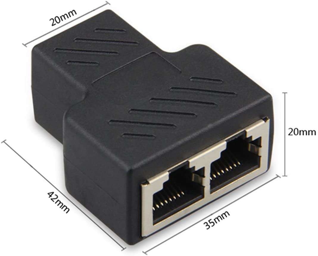 Tobo RJ45 Splitter, Ethernet Splitter, RJ45 Splitter Adapter LAN Network Internet Splitter 1 to 2, Ethernet Cable &LAN Internet Splitter for Cat5 Cat5e Cat6 Cat 7 (Pack of 1) 6