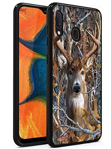 Galaxy A30 Case, Galaxy A20 Case, Slim Fit Full-Body Bumper Soft Protective TPU Soft Silicone Case for Samsung Galaxy A30/A20, Jungle Camouflage Deer 1