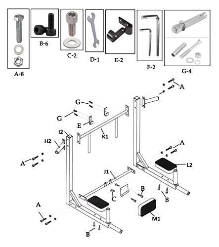 Dolphy Dips Bar, Pull Up Bar and Push Up Bar Wall Removable Model 5