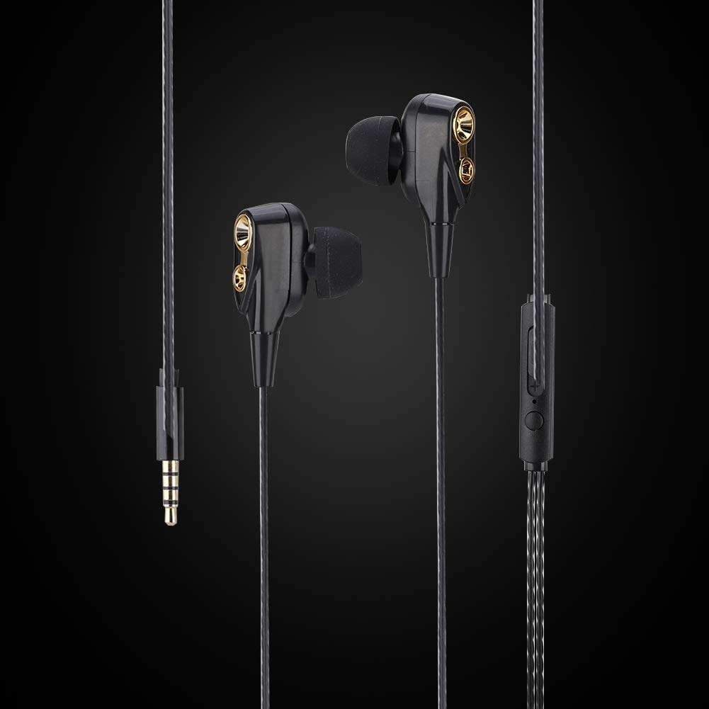 3.5mm Wired Earphones, Comfortable Wearing Stereo Headphones in Ear Gaming Earbuds(Black) (Black) 5