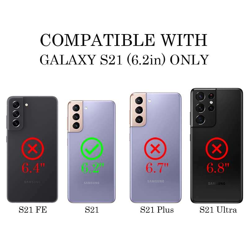 Ecute Clear Slim Protection [Air Armor Designed] Case Cover Compatible with Samsung Galaxy S21 6.2 inch 2021 Released (Not for S21FE,S21+Plus,S21 Ultra) - Moon Dolphin (Galaxy Elephant) 2