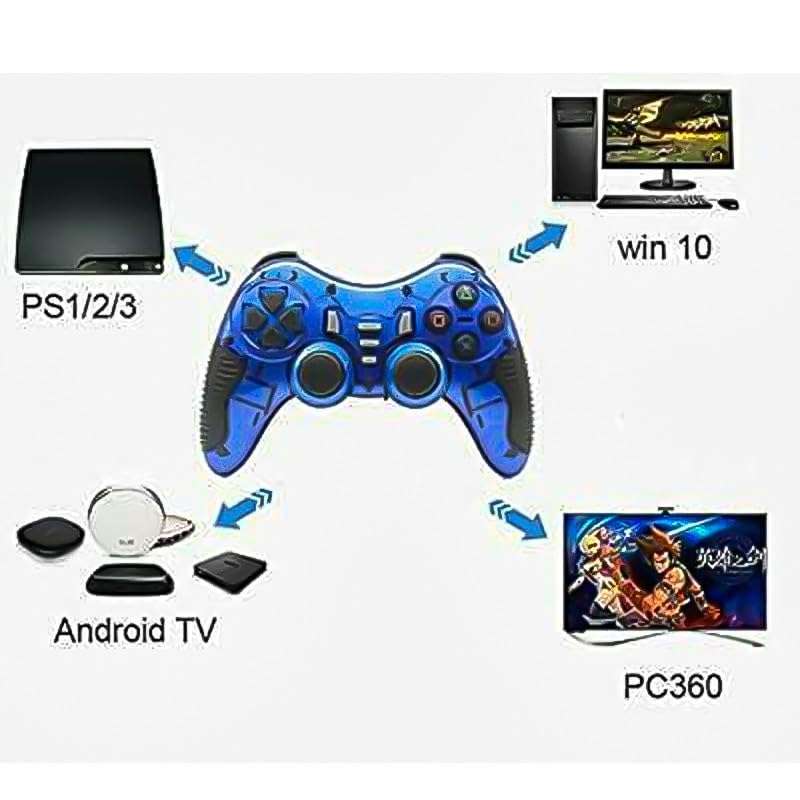 TCOS TECH 6 in 1 2.4G Wireless Game Controller Gamepad Gaming Joystick with Vibration for PC Windows Laptop Gaming Consoles PS1, PS2, PS3, Xbox 360, TV Box 4
