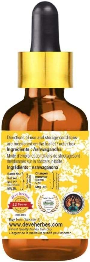 Deve Herbes Ashwagandha Oil (Withania somnifera) | Infused | Pure | Non-Sticky | Lightweight | For Facial Care | Men & Women | 100ml (3.38 oz) 4