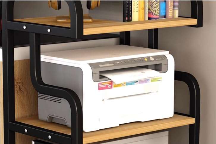 UWEREBFM Printer Stand Printer Stand 3-Tier Movable Printer Stand Floor-Standing Printer Cart Storage Rack On Wheels for Fax Scanner Printer Paper Shredder Stand 4