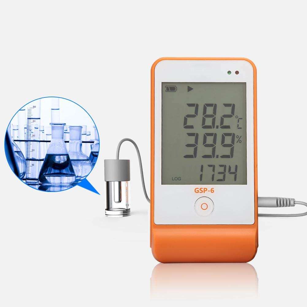 Bicaquu GSP-6 Temperature Humidity Data Logger Recorder for Refrigeration Cold Chain 16000 Points 4