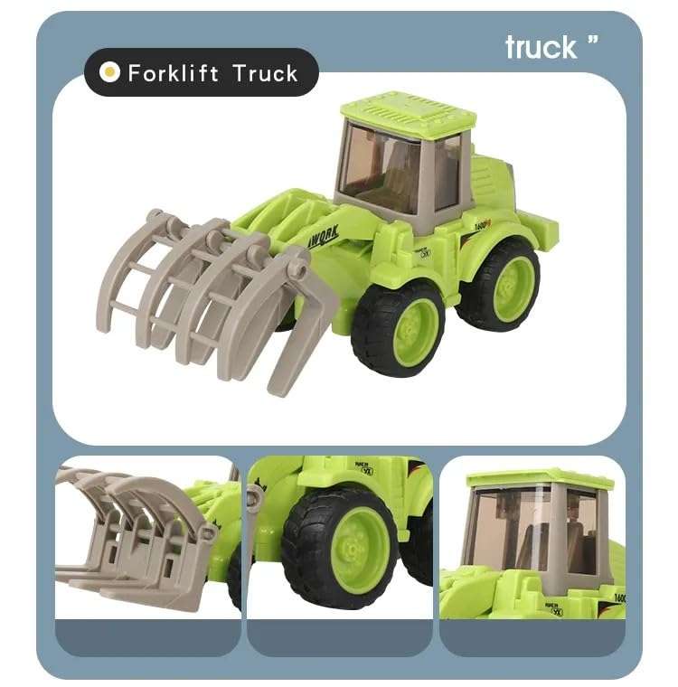 PLUSPOINT 5Pc Construction Vehicles Excavator Digger Toy Farm Tractor For Kids Pretend Play Toy Trucks Play Set Building Vehicles Set For Kids 3-14 Years. (5Pc Truck),Multicolor 6