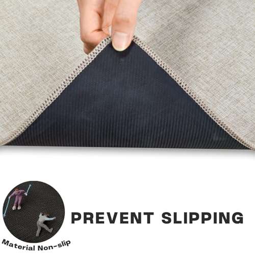 Yancorp 17"x48" Ultra Thin Long Bathroom Rugs,Low Profile Long Bath Mat Non Slip Fit Under Door Absorbent Washable Indoor Door Mat Shower Sink 5