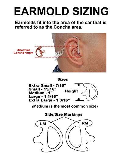 Valley Enterprises Replacement Large Earmold Earbud Left Side for Two-Way Radio Audio Kits 2 Pack 2