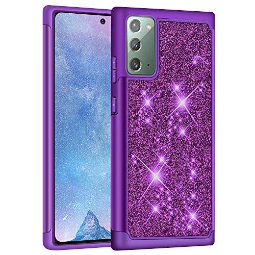 J&D Case Compatible for Samsung Galaxy Note 20/Galaxy Note 20 5G Case, Sparkling Glittering ArmorBox Dual Layer Shockproof Hybrid Protective Rugged Case, not for Galaxy Note 20 Ultra 1