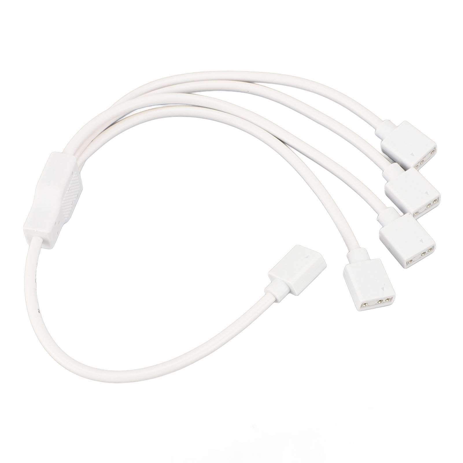 ARGB Splitter Cable, 1 To 4 Female To Female RGB Splitter Extension Cable for 5V ARGB Fan (White) 6