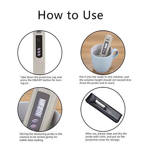 TDS Meter,Digital TDS Total Dissolved Solids Meter Pen Water Quality Purity Temp/PPM Testing 4