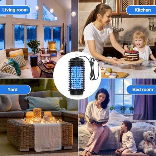 Bug Zapper Outdoor and Indoor, Insect Fly Trap, Fly Zapper Mosquito Killer with High Powered UV LED Light, Flying Insect Trap Plug-in for Home, Backyard, Patio, Camping 5