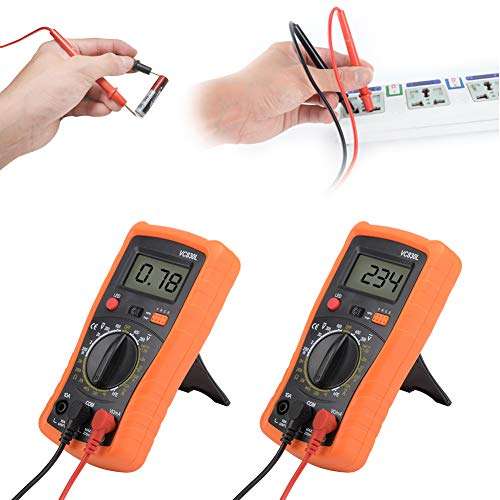 Digital Multimeter Pocket Clamp Multimeters Multi Tester Voltmeter Ammeter Ohmmeter AC/DC Ohm Volt Amp and Diode Voltage Electrical Tester Meter with Backlight LCD,Home Professional Use Automotive,etc 6
