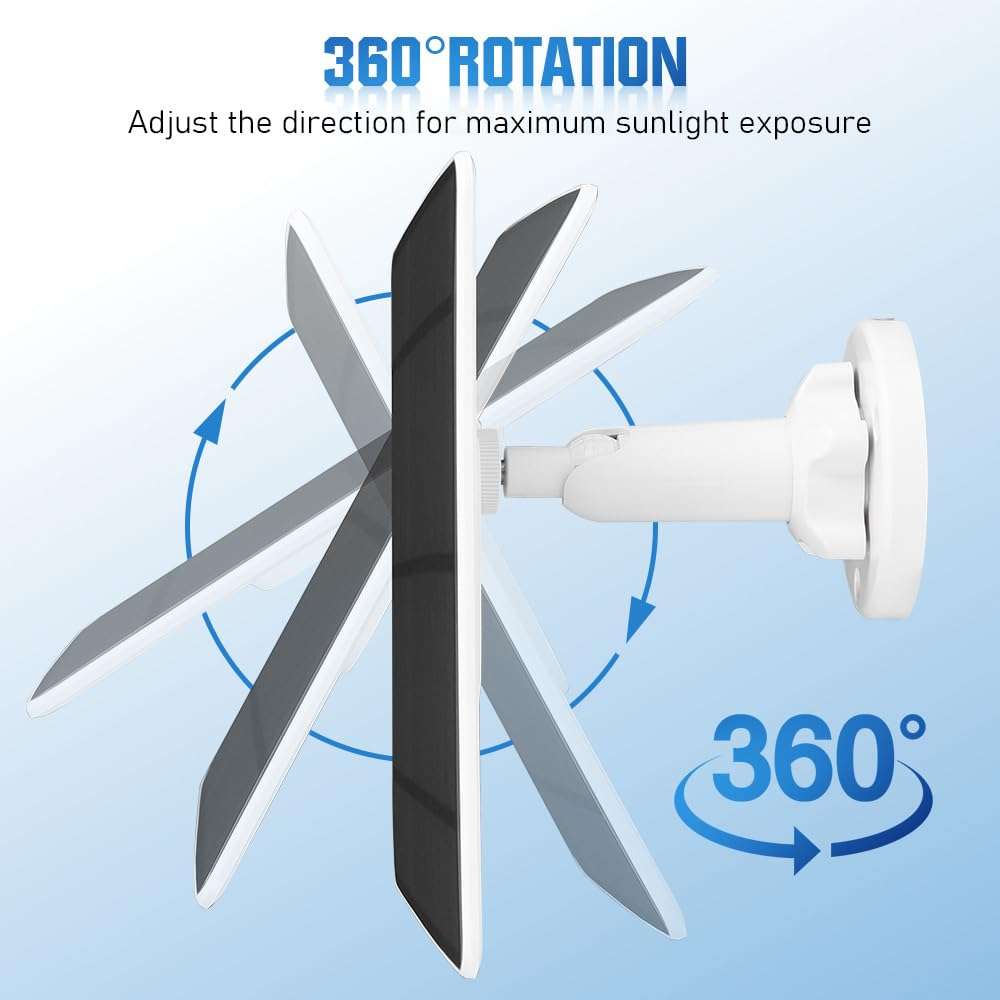 Solar Panel for Google Nest Camera 2 Pack, 5W 5V Solar Panel Charger Compatible with Google Nest Camera Outdoor & Indoor (Battery Version), 9.8ft Cable, IP65 Waterproof, 360° Adjustable Bracket 6
