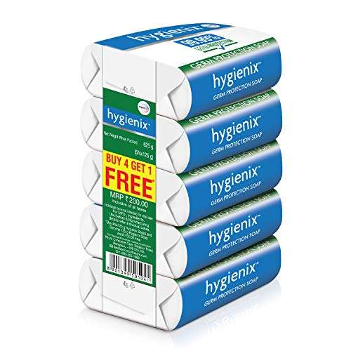 Hygienix Germ Protection Soap by Wipro, 125g(Buy 4 Get 1 Free) 2