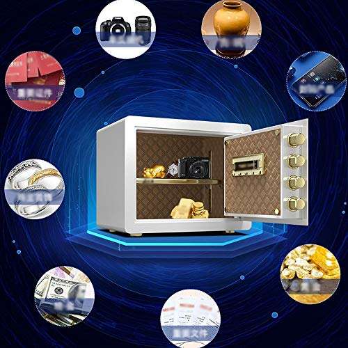 Ma DONG Safety cabinet, double alarm intelligent wall fingerprint password mini household safe deposit box, suitable for: office/home/finance, 3 colors optional @ (Color : Coffee gold) 5