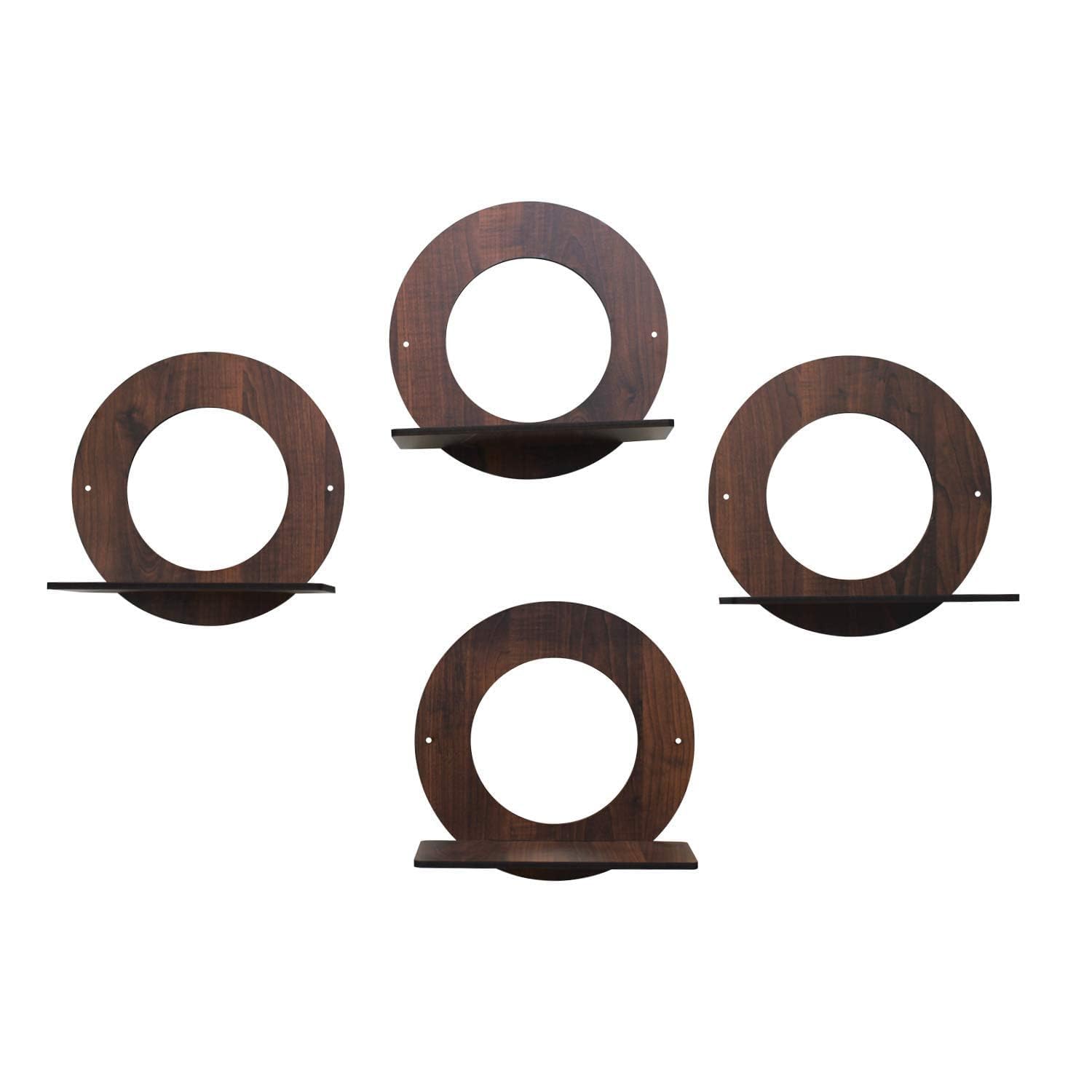 VUF Engineer Wood Round Shape Plant Stand | Engineer Wooden Plant Stand Set of 4 Pieces 5