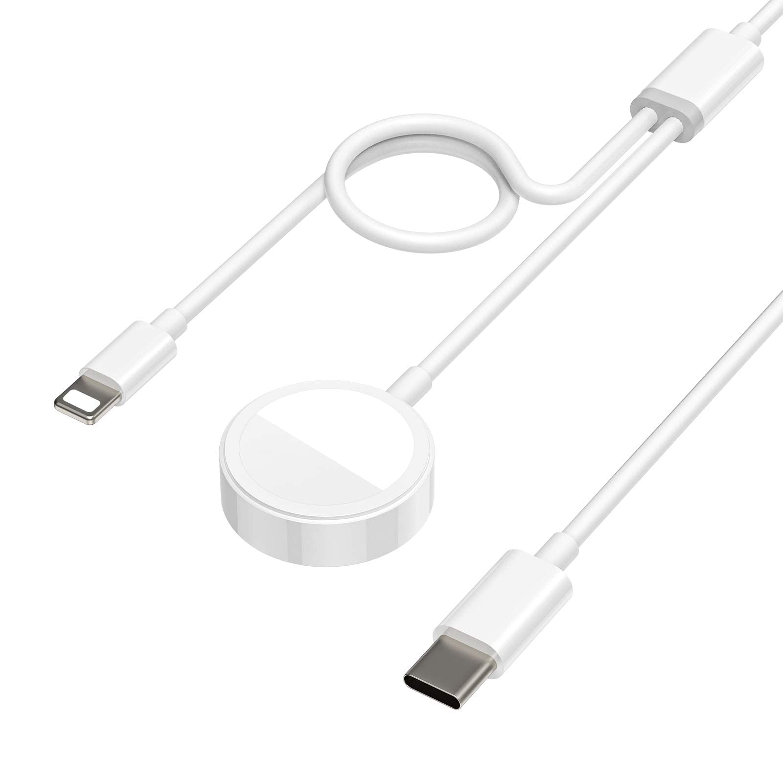 MINGER MMMCompatible to Apple iWatch Charger & Mobile Charging Cable ; Ligtning (Type-C);Apple Watch Series 6/5/4/3/2/1/SE and iPhone SE, 6~14 1