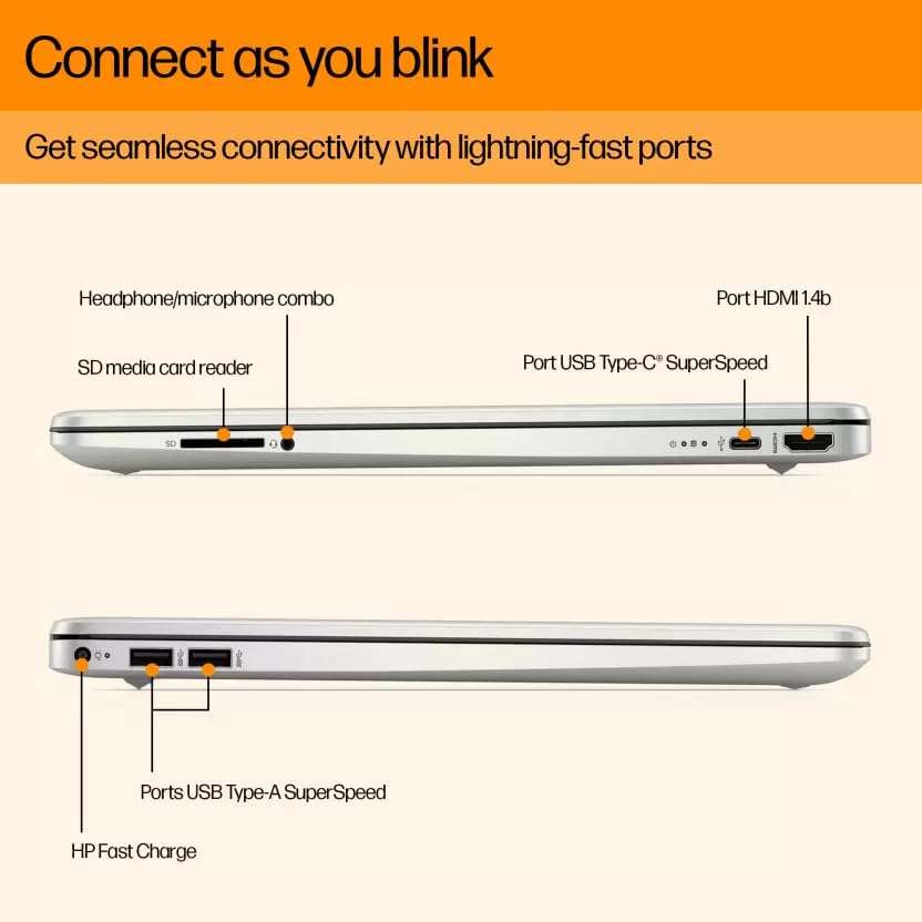 HP 2023 Ryzen 3 Dual Core 3250U - (8 GB/512 GB SSD/Windows 11 Home) 15s- eq1580AU Thin and Light AMD Laptop (15.6 Inch, Natural Silver, 1.69 Kg, with MS Office) 4
