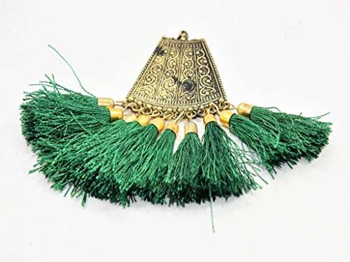 The Design Cart Green Metal Tassels Design