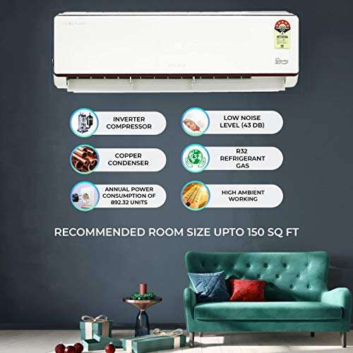 Voltas 1.5 Ton 5 Star Inverter Split AC (Copper SAC_185V_JZJ White) 2