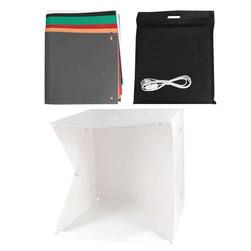 OSALADI Portable Tent Led Light Box Mini Photo Studio Box Portable Photo Studio Shooting Tent Photography Table Light Box with 6 Colors Background Portable Tent Led Light Box 1