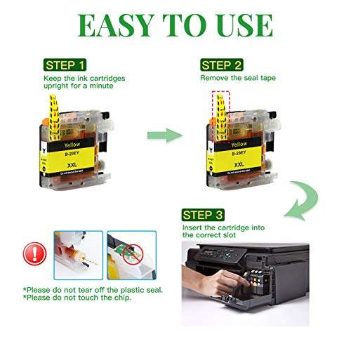 GREENARK Compatible Ink Cartridge Replacement for Brother LC20E Super High Yield Ink Cartridge 5 Pack Works with Brother MFC-J985DW, MFC-J775DW, MFC-J5920DW Printers LC20EBK LC20EM LC20EC LC20EYXXL 3