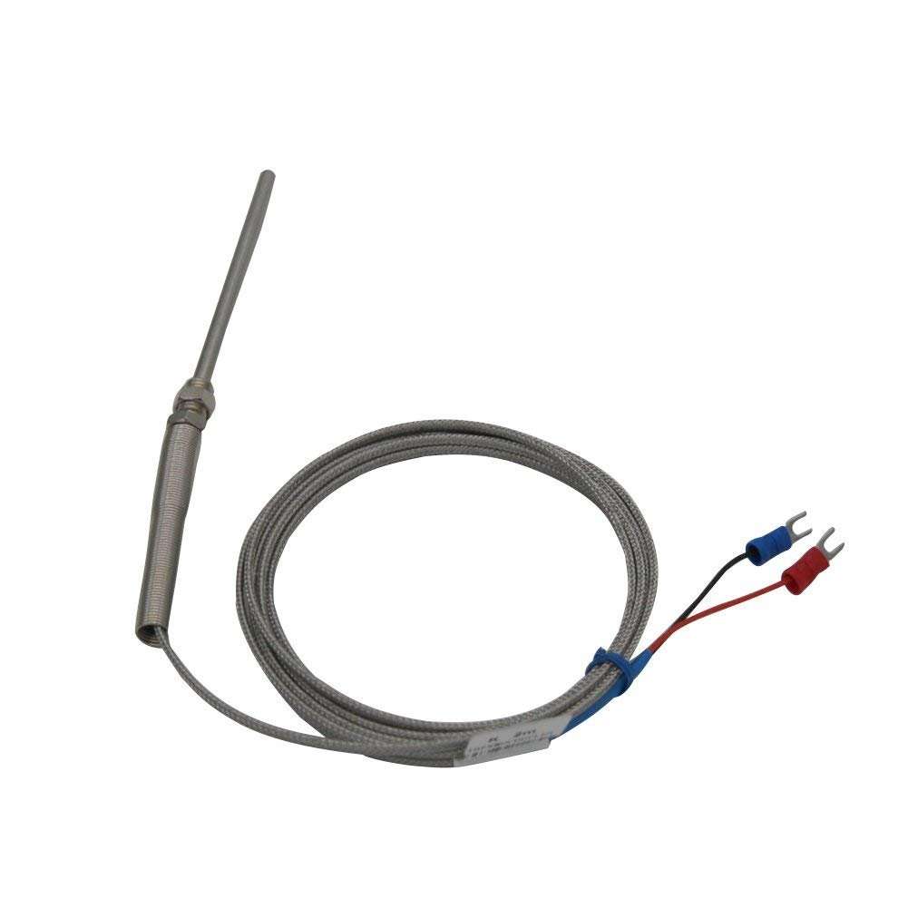 LKAIBIN K Type Thermistor Temperature Sensor Probe Temperature Controller,100mm/4 Long Probe Thermocouple 5