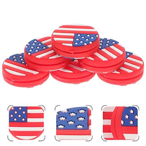 PartyKindom 6PCS American Flag Tennis Dampener, Silicone Vibration Dampener for Tennis Racket String, Home Decor 4th of July 4