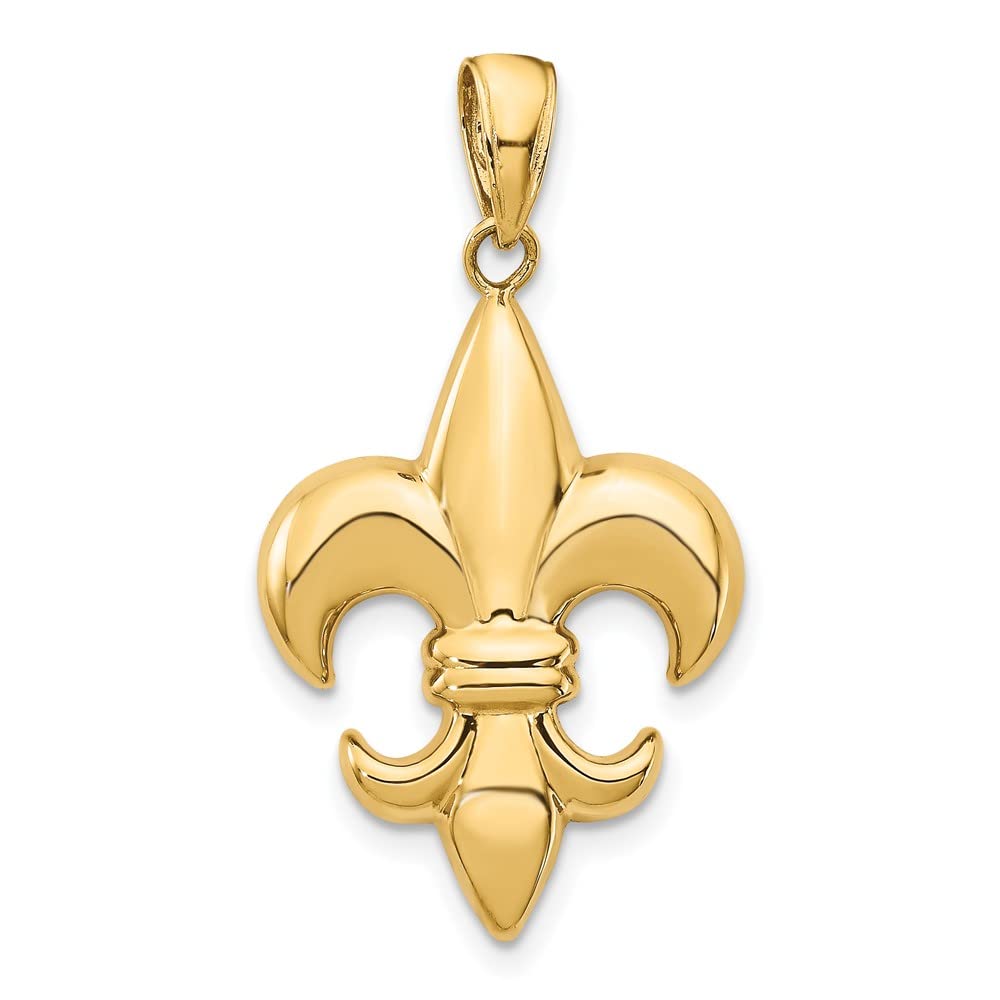FJC Finejewelers 10 kt Yellow Gold Medium Fleur-De-Lis Charm 30 x 18 mm