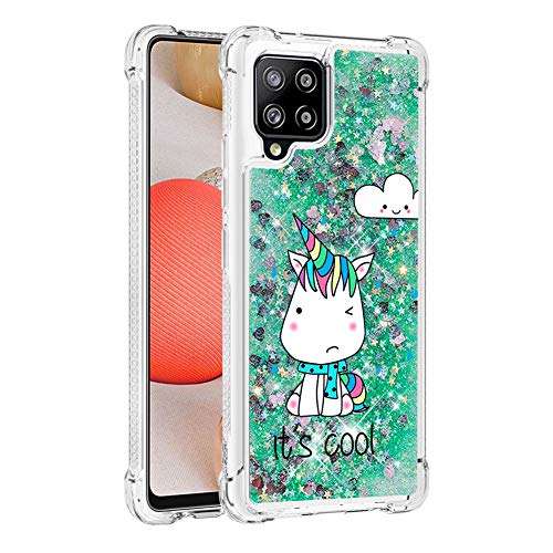 QIVSTARS Case for Samsung Galaxy A42 5G Soft TPU Bling Liquid Moving Quicksand Case for Women Luxury Shell Case Scratchproof Protective Slim Cover for Samsung Galaxy A42 5G Green Monster YB, K-4:Green Monster 3