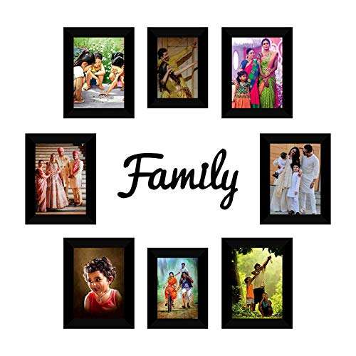 E Deals Set of 8 Collage Synthetic Framed with Acrylic Glass - self Installationá(5X7,4X6) Inches Photo Frames PF-196 1