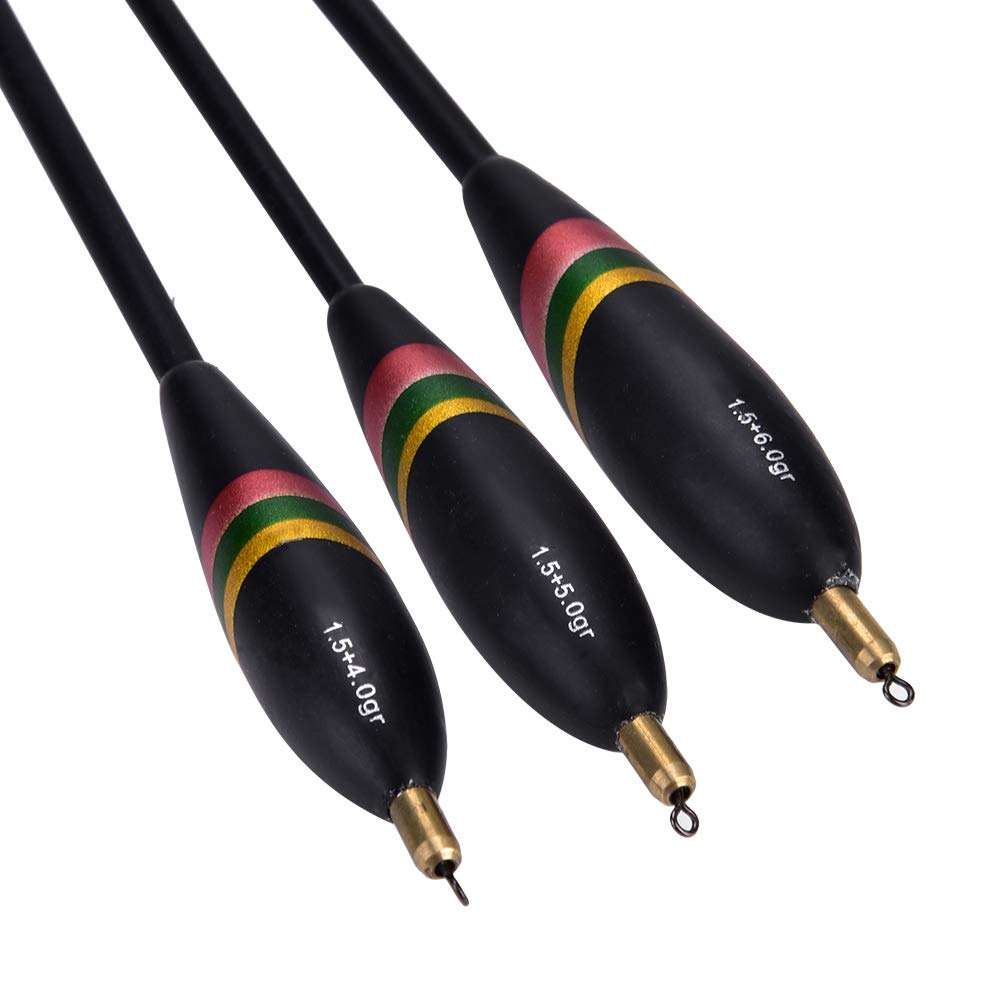 Fishing Floats 3 Piece 1.5+6g 1.5+5g 1.5+4g Wood Fishing Floats Tube Bobbers, Assorted Sizes Coarse Fishing Tackle Floats, Vertical Buoy Fishing Waggler, Fishing Floats Coarse 4