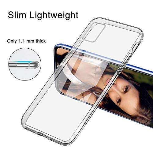 for Oukitel C21 Case with Tempered Glass Screen Protector Crystal Soft Clear Shockproof TPU Bumper Transparent Silicone Protective Phone case Cover for Oukitel C21 (6.4") 3