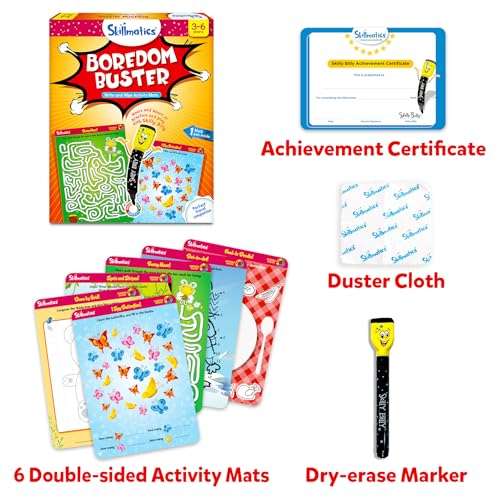 Skillmatics Educational Game - Boredom Buster, Reusable Activity Mats with Dry-Erase Marker, Gifts, Travel Toy for Kids Ages 3, 4, 5, 6 3