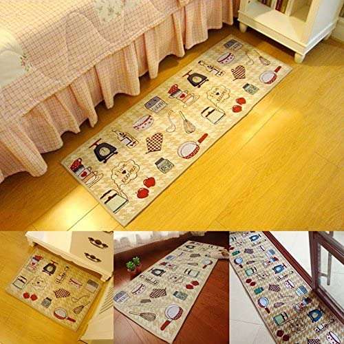 WorldCare® 45X240Cm : 1Pc Pattern Kitchen Floor Door Mats Rugs Washable Non Slip Hallway Bathroom Door Bedside Carpet Bath Rug 3