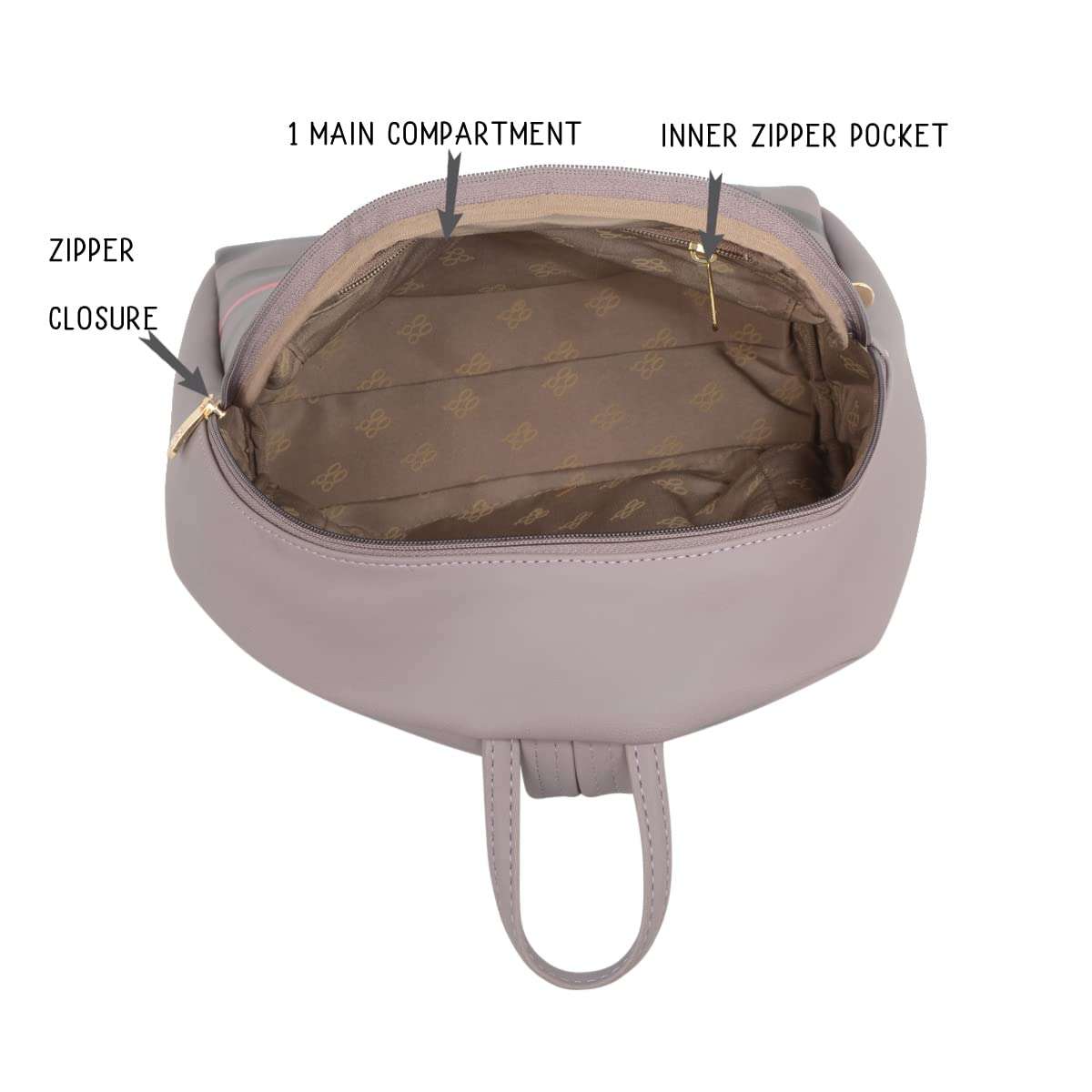 Baggit Women Backpack (LILAC CHALK) 6