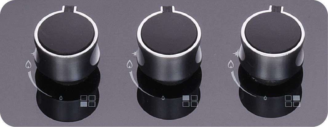 GREENCHEF Kelvin HOB Auto Ignition 3 Burner Unique Glass Gas Stove 3