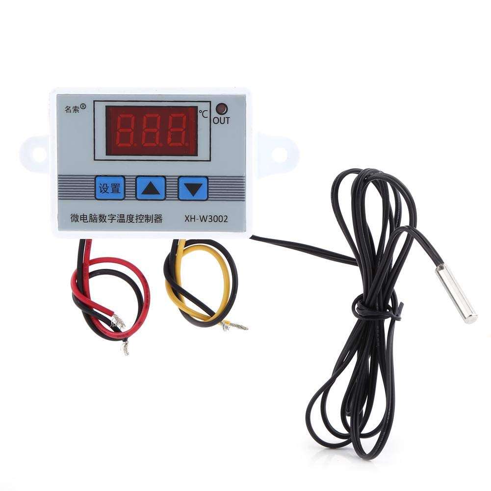 DC Thermostat Temperature Controller Digital Display Microcomputer Switch with Sensor Probe Supports High Temperature Protection(DC24V) 4