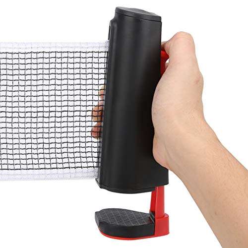 cigemay Retractable Tennis Net, Table Tennis Net, Convenient Reelable Design Plastic Material Adult Travel for Children Office(Black red) 6
