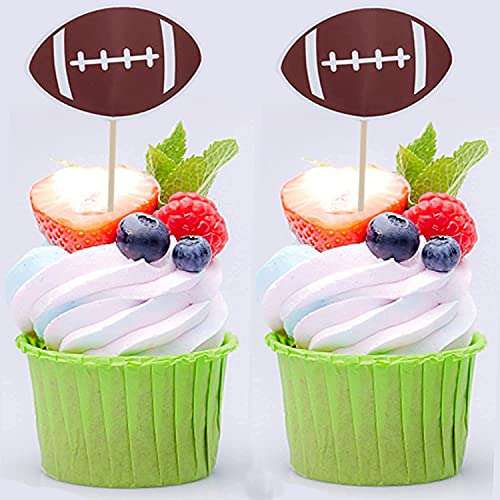 24 PCS Football Cake/Cupcake Toppers - Football Party/Football Game/Sport Party/Birthday Party Decorations Supplies Favors Cake Decor 3