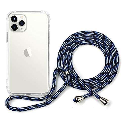 Crossbody Necklace Transparent Case for iPhone 12 Mini - Fashion Clear TPU Cell Phone Mobile Cover Holder with Cord Strap Neck Lanyard, Protective Shock Absorption Air Cushion Bumper 1