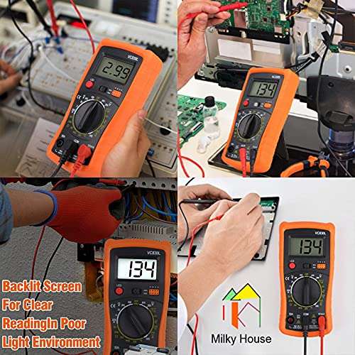 Digital Multimeter Pocket Clamp Multimeters Multi Tester Voltmeter Ammeter Ohmmeter AC/DC Ohm Volt Amp and Diode Voltage Electrical Tester Meter with Backlight LCD,Home Professional Use Automotive,etc 2