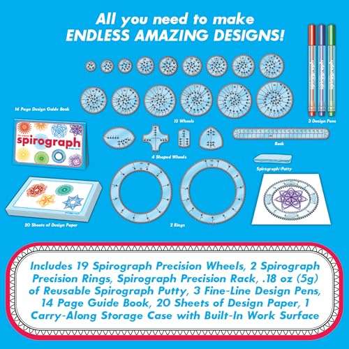 Spirograph — Deluxe Set — Spiral Art Drawing Kit — The Classic Way to Make Countless Amazing Designs — For Kids Ages 8+ 2