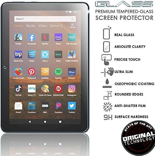 Ytuomzi Screen Protector for Amazon Kindle Fire HD 8/8 Plus/Kids [8 inch] 2022&2024 Released, Anti Scratch, Bubble-Free Installation (2 Pack) 2