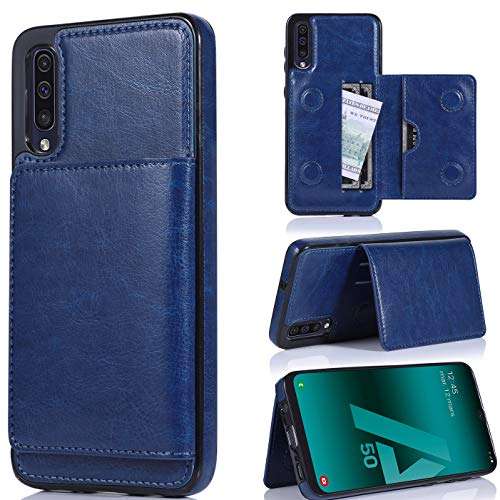 ZYZX Wallet Phone Case for Samsung Galaxy A50/A50S/A30S, with Credit Card, PU Leather Double Magnetic Protective Cover Case for Samsung Galaxy A50 SK White 1