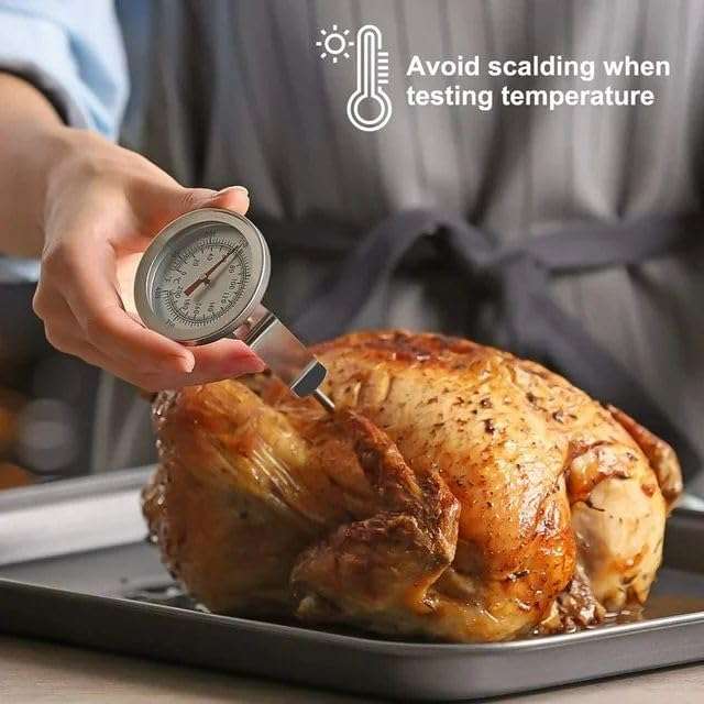 4 Pcs Silver Accurate Thermometer Pot Clips, Stainless Steel Temperature Clips for Probe, Ambient Thermometer Probe Holders for Temperature Reading Timers 6